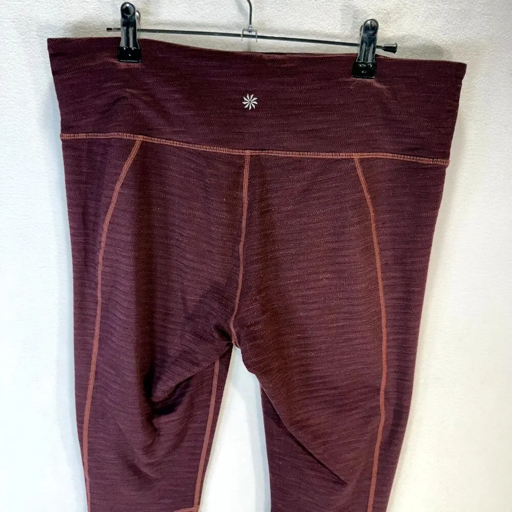 Athleta Maroon‎ Workout Capri Pants Womens Size L